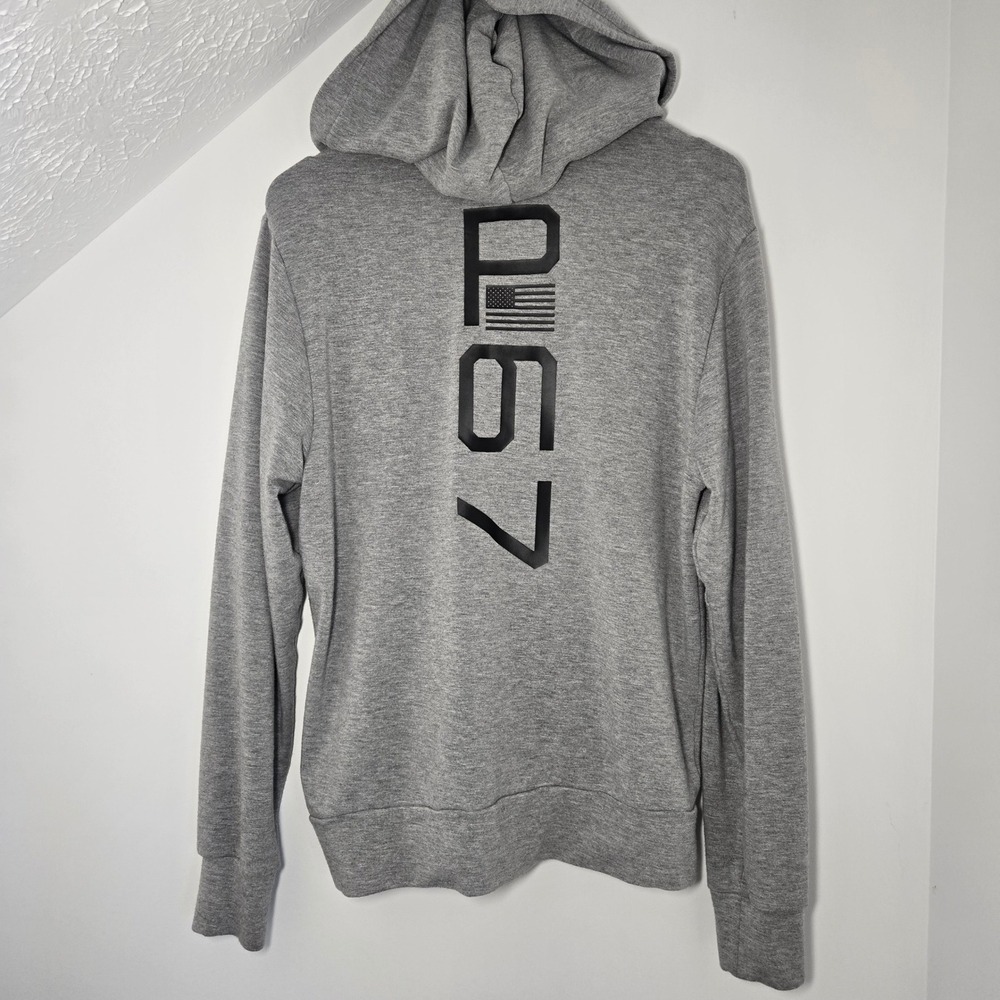 Polo Ralph Lauren Kids Large P-67 Heather Gray Full Zip Hoodie Fits Adult Medium